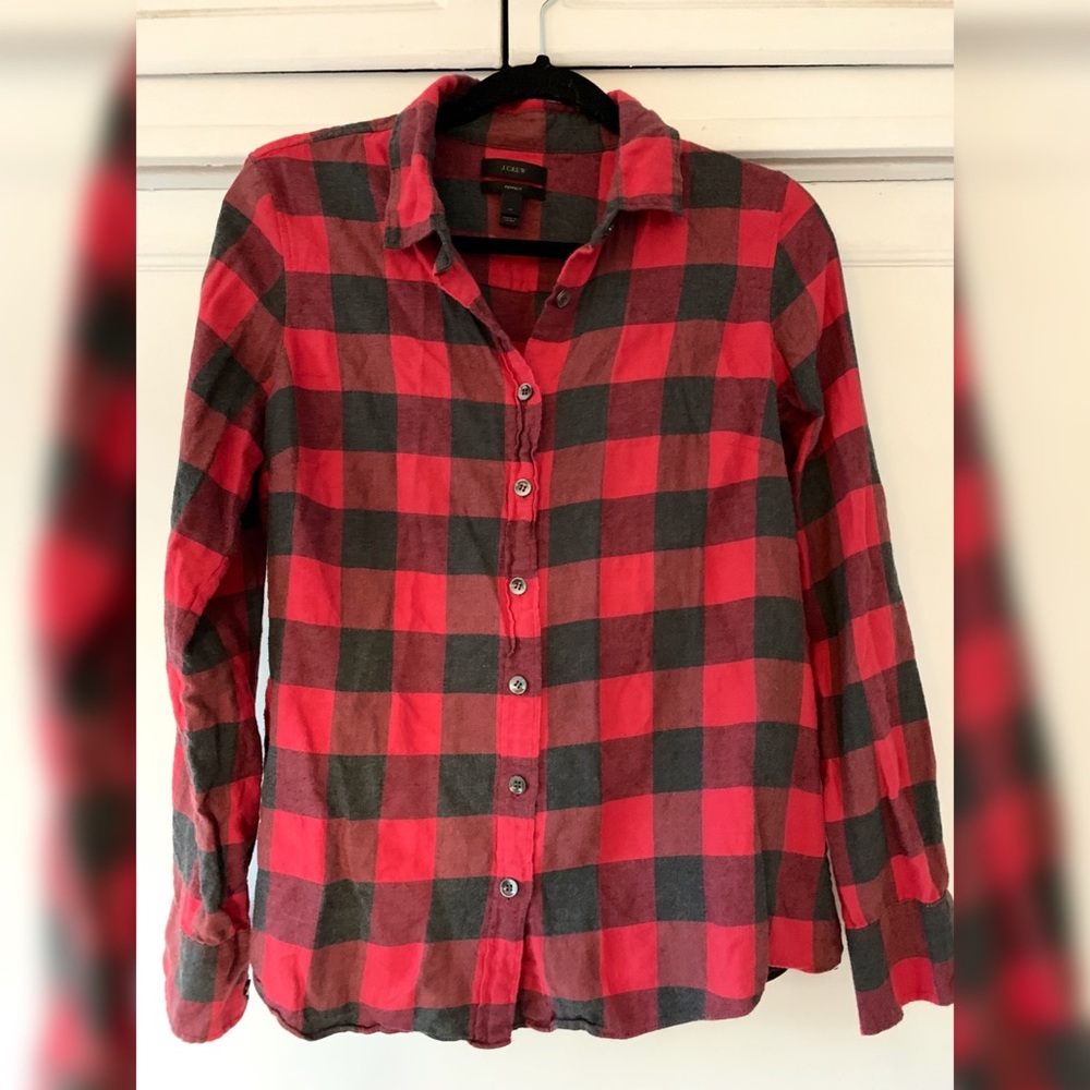 J. Crew Buffalo Check Button Down Flannel